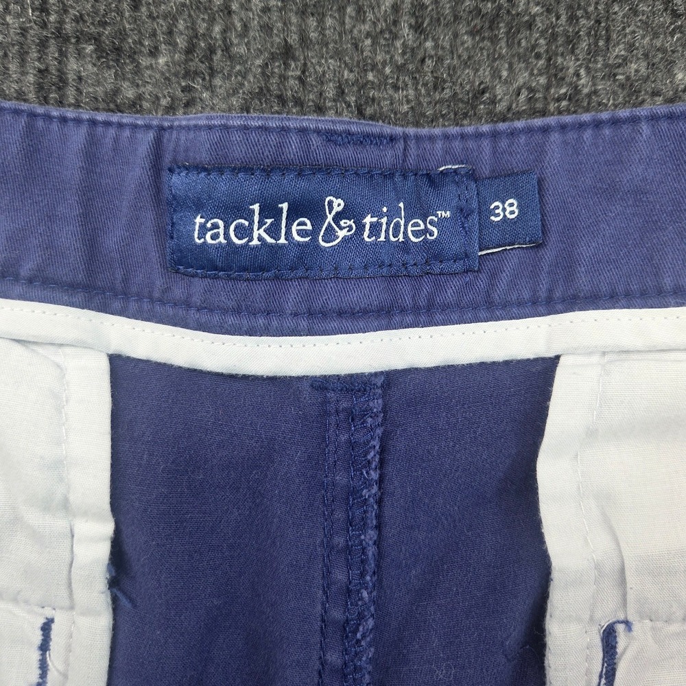 Tackle & Tides Chino Shorts Mens 38 Blue Excellent Coastal Utility Twill